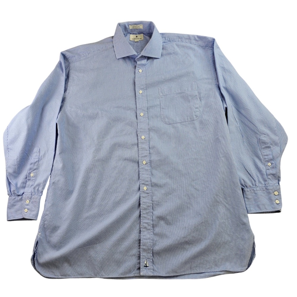 Nordstrom dress shirt crafted ,premium 100% long‎ staple cotton Mens SZ 171/2-35